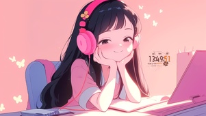 托腮可爱女孩