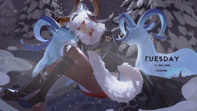 暴风雪中的美女