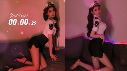 纯欲警服小姐姐