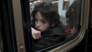 车窗里的女孩