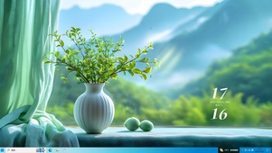 清新阳光绿叶