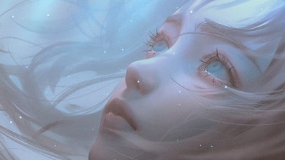 静谧蓝色浅瞳美女二次元