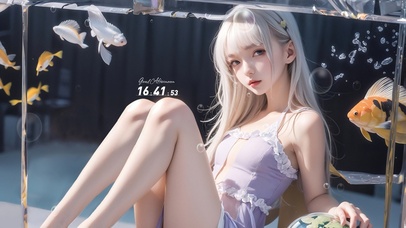 4K唯美清纯气质白发女孩