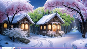 雪景中小屋