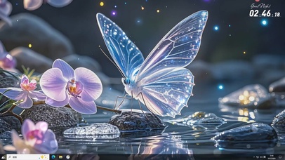 幻彩蝴蝶溪边休憩