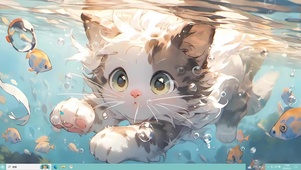 游泳的小猫