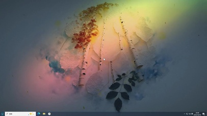 雾光里的桦木彩叶诗-桌面主题