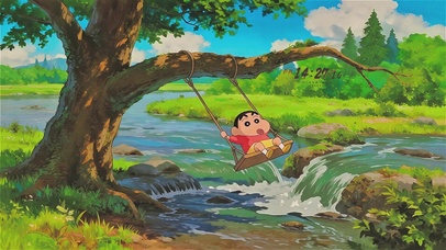 小新的溪流秋千童趣时光