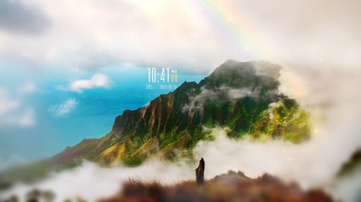 云雾 彩虹 高山 仙境