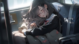 瞌睡夏季少女