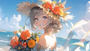 清新海边少女