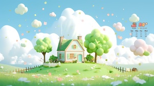绿色3d小屋