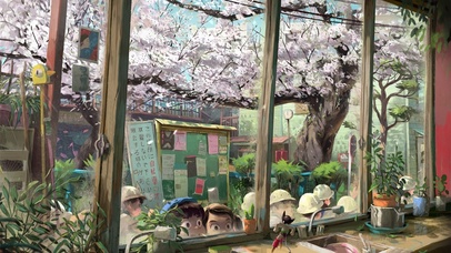 校门口小卖铺的樱花