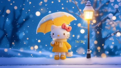 看雪的kitty猫