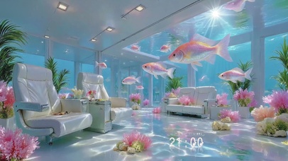 清凉感水下梦幻游鱼