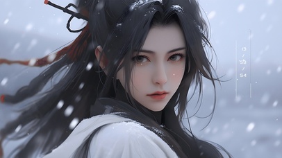 4K 古风汉服少女	