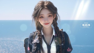 麻花辫女孩