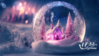 粉色冬季水晶小屋