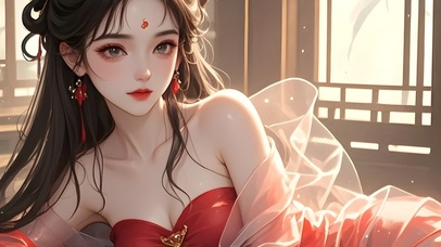 红衣古装美女