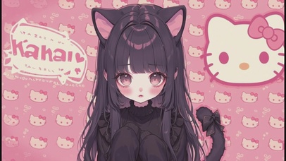 可爱少女hello壁纸