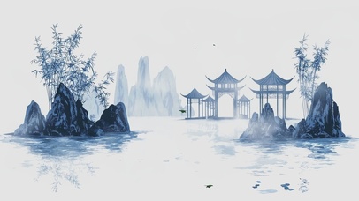 水墨AI清新插画