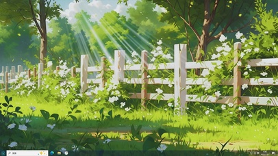 绿野里的白星-桌面主题