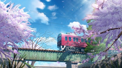 唯美治愈樱花列车（带真实时间）