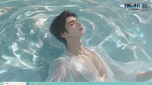 水中漂浮的俊美男