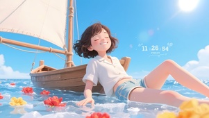 沐浴阳光少女