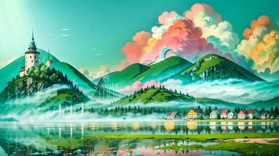 4k彩绘梦幻风景