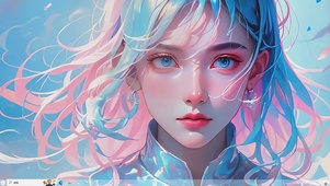 粉色头发美女-桌面主题