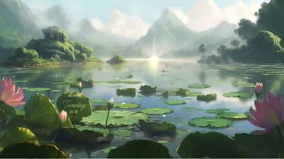 雨中清荷（护眼）