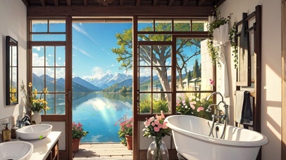 浴室窗外的风景