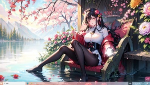 4k黑发黑丝哥特风水面美少女