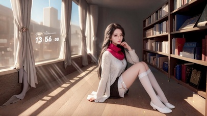 唯美图书馆女生