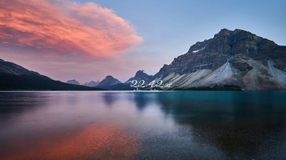 唯美晚霞高山湖泊