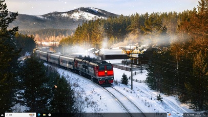 雪天火车—【主题桌面】