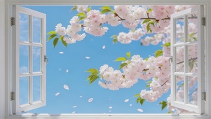 清新护眼窗台春景