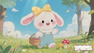 治愈插画可爱兔子