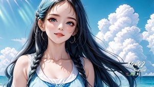 海边清新少女