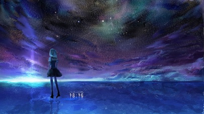 星空下的小女孩