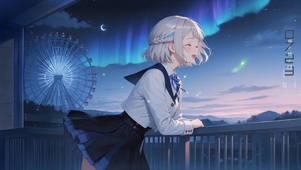 唯美晚霞少女