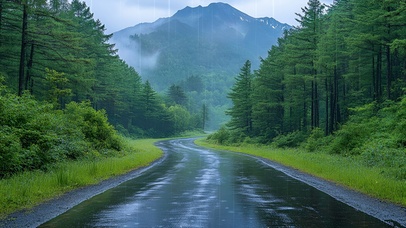 翠林雨路(风景动态壁纸) - 高清动态壁纸下载 - 元气壁纸