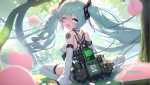 可爱蓝发少女