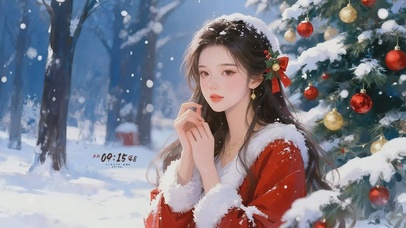 纯欲甜美圣诞女孩