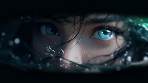 水下大眼睛女孩