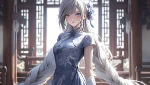 青花瓷旗袍女孩