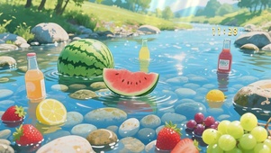 清新夏日溪水