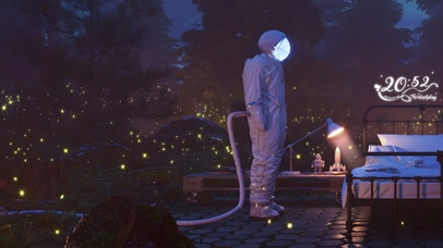 夜晚荧光宇航员