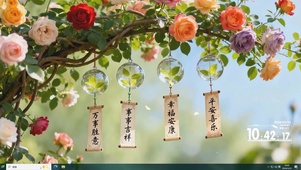 护眼绿景树木桌面主题